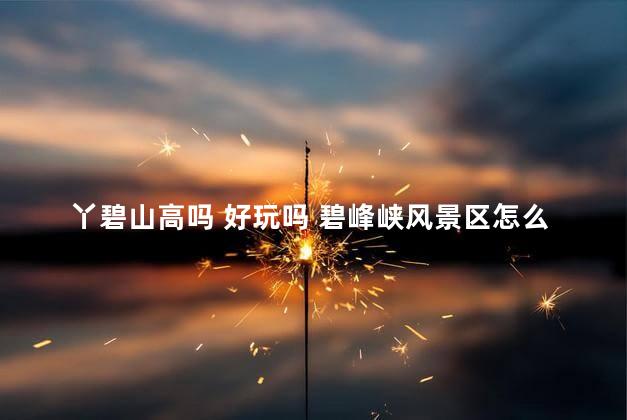 丫碧山高吗 好玩吗 碧峰峡风景区怎么样